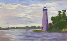 Load image into Gallery viewer, Madisonville Lighthouse - Evening, 15" x 24", acrylic on cradled board