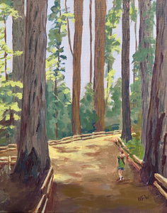 A Walk in Muir Woods, 16" x 20", acrylic on canvas