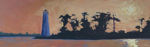 Madisonville Lighthouse Sunset, 12" x 36"