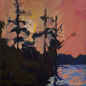 Fairview Sunset, 5" x 5"