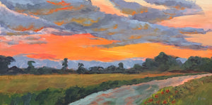 Florida Sunset, 12" x 24", acrylic on panel