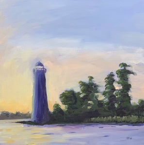 Madisonville Lighthouse, 16" x 16", acrylic on canvas