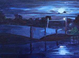 Madisonville Bridge - Moonrise, 11" x 14"