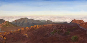 Haleakala Crater, 10" x 20", acrylic on canvas