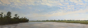 Looking Down the Pearl, 10" x 30", acrylic on canvass