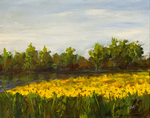 Yellow Wildflowers, 16" x 20", acrylic on canvas