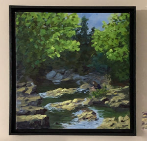 Pausing by the Creek, 16" x 16, acrylic on canvas