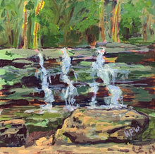 Load image into Gallery viewer, Branson Waterfall, 6&quot; x 6&quot;, acrylic on canvas